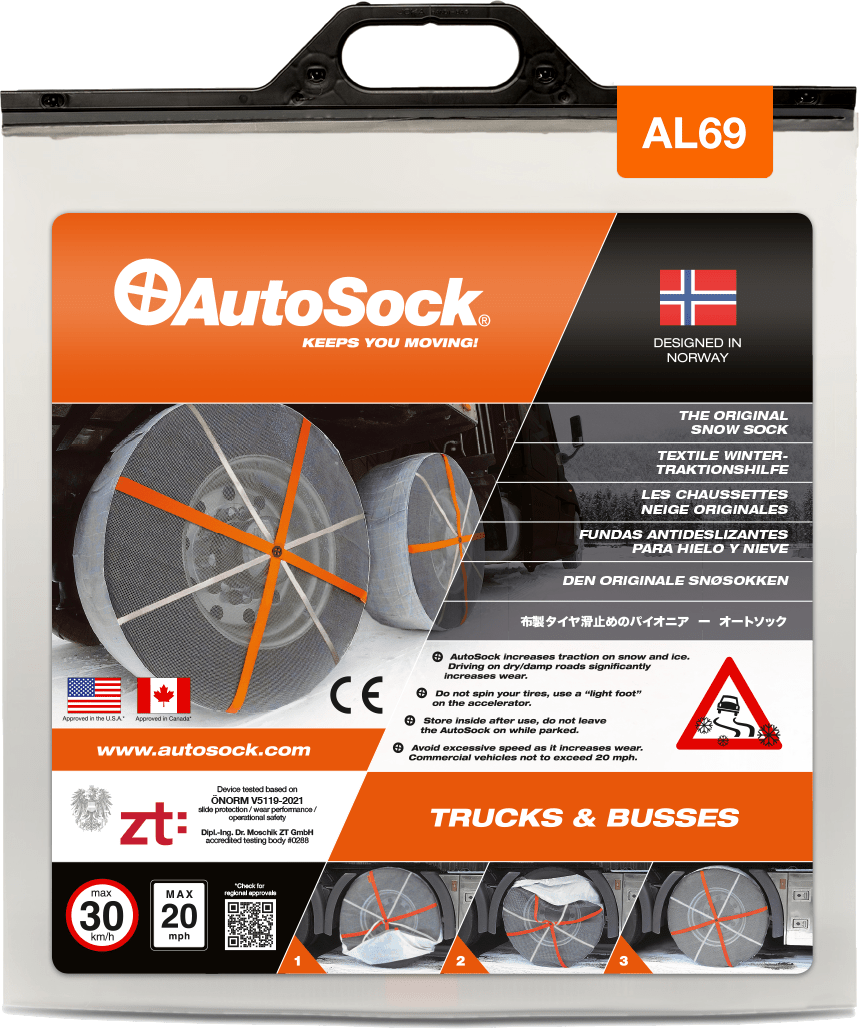 Embalaje del producto AutoSock para camiones (vista frontal) AL69