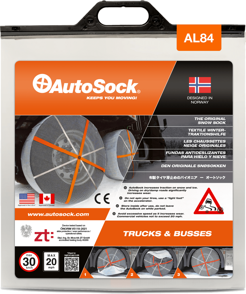 Embalaje del producto AutoSock para camiones (vista frontal) AL84