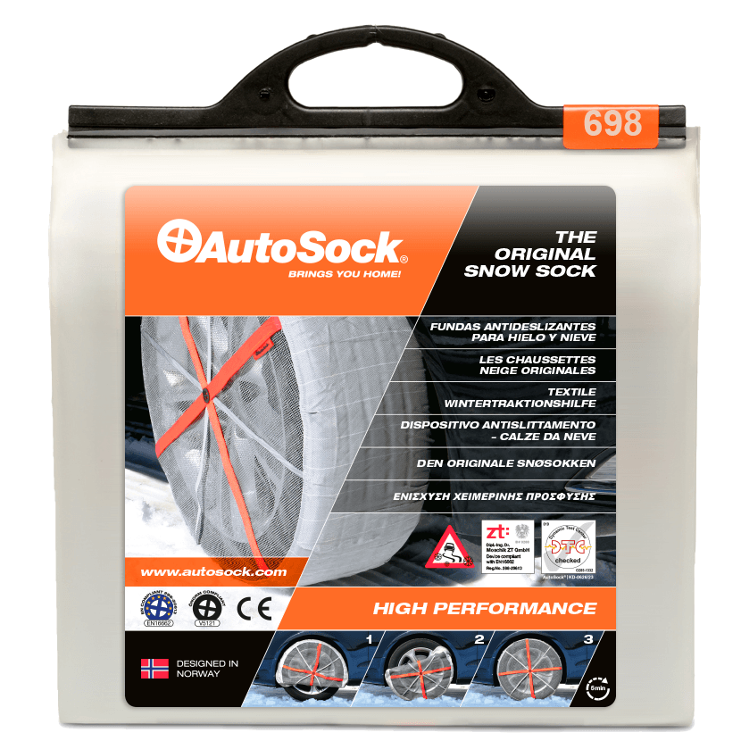 Embalaje del producto AutoSock HP 698 HP698 para turismos y vehículos comerciales ligeros (vista frontal)