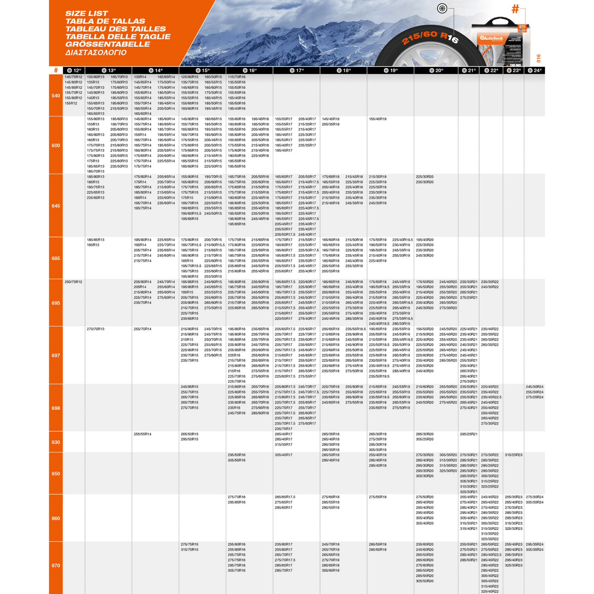 AutoSock para turismos HP 697 AutoSock para turismos HP 697